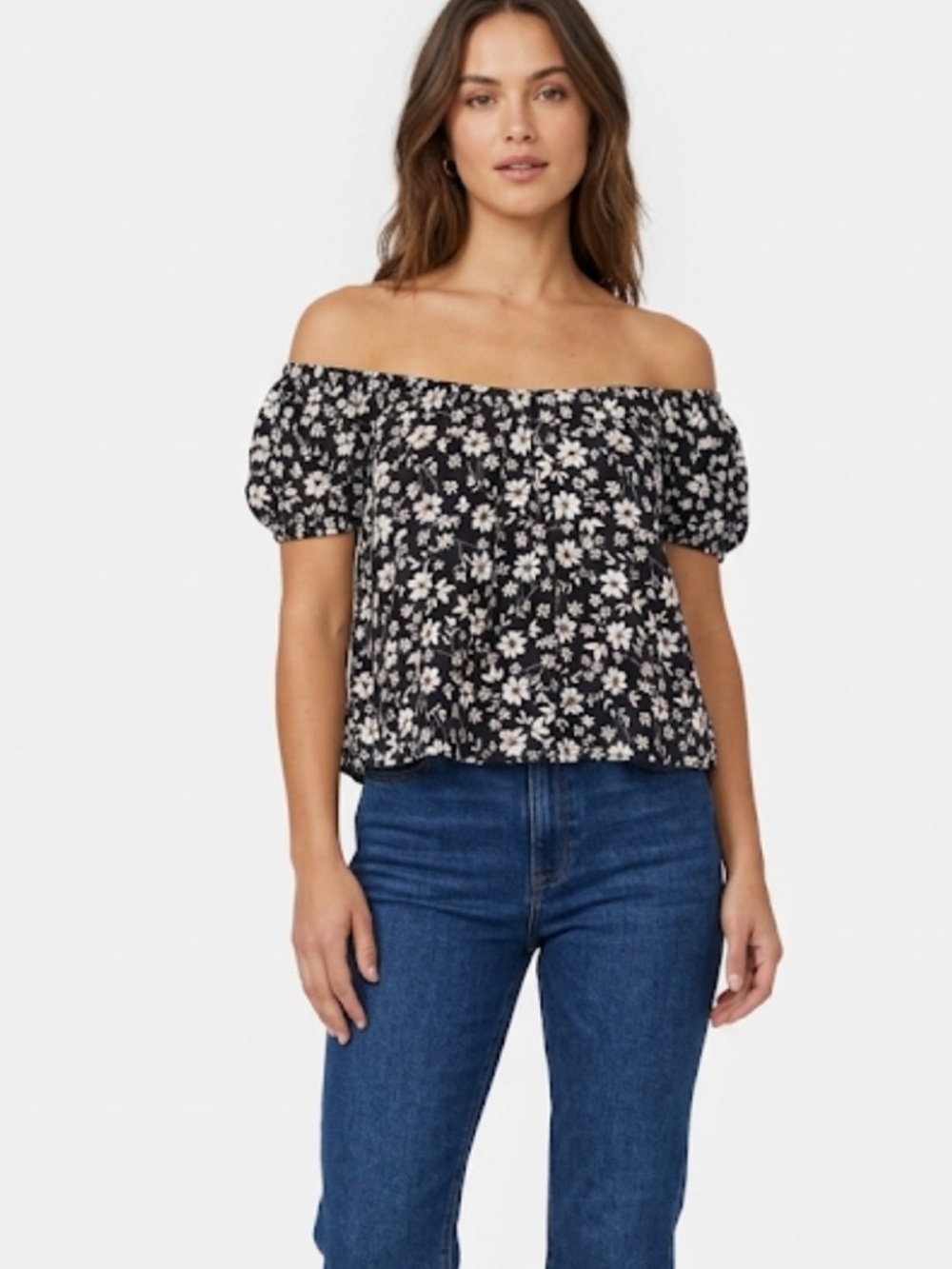 Eclipse Floral Printed Top – Size M | Off Shoulder| Flowy Fit |